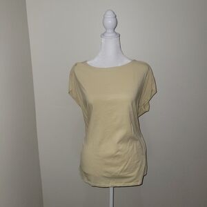 Eileen Fisher Light Tan Short Sleeve Top